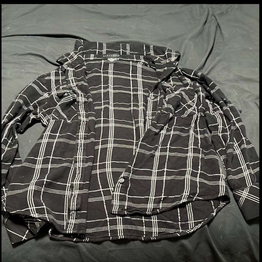 Sanctuary Black and White Checkered Shirt